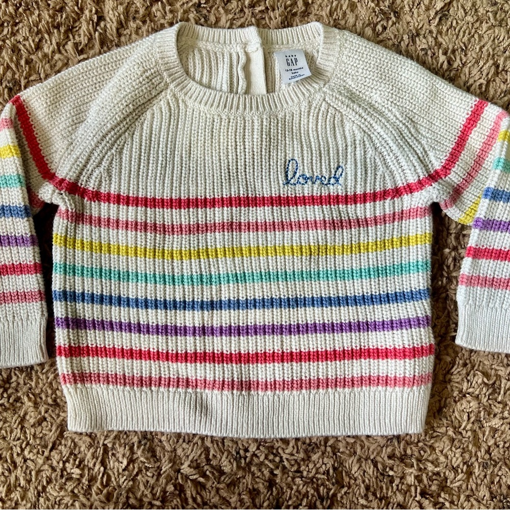 Baby gap Cream Sweater with Multicolor Stripes